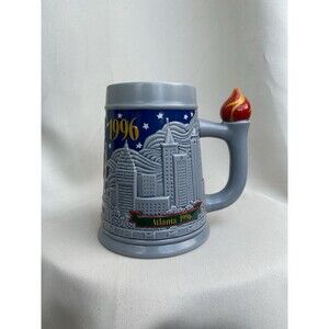 USA Olympic 1996 Games Atlanta Budweiser Stein Beer Mug Torch Handle w/o Box